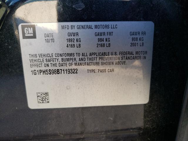 2011 CHEVROLET CRUZE LTZ 1G1PH5S98B7119322