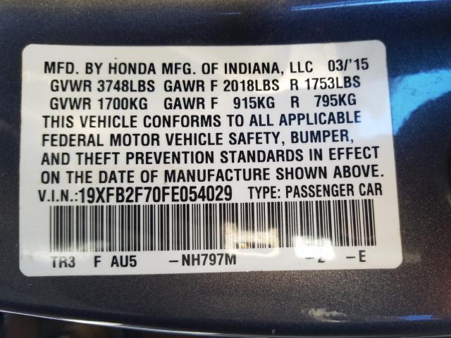 2015 HONDA CIVIC SE 19XFB2F70FE054029