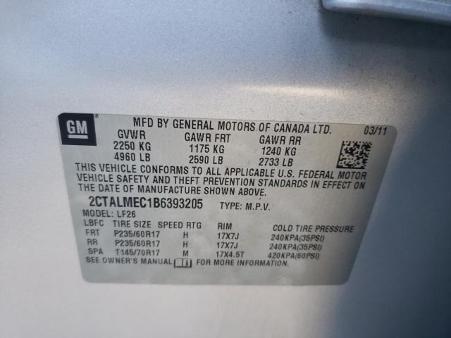 2011 GMC TERRAIN SL 2CTALMEC1B6393205