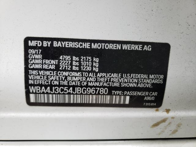 2018 BMW 430XI GRAN WBA4J3C54JBG96780