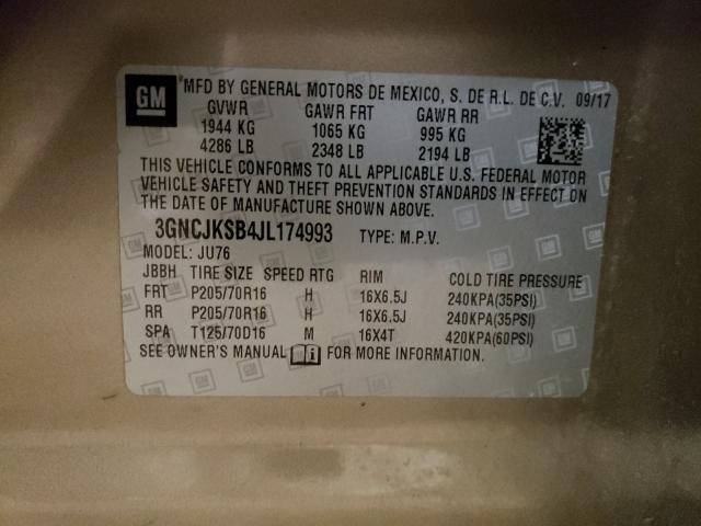 2018 CHEVROLET TRAX LS 3GNCJKSB4JL174993