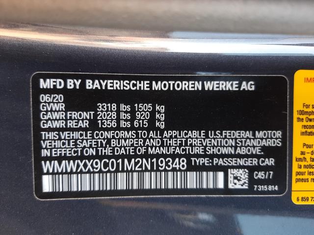 2021 MINI COOPER JOH WMWXX9C01M2N19348