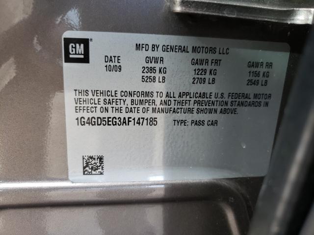 2010 BUICK LACROSSE C 1G4GD5EG3AF147185