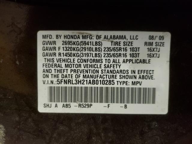 2010 HONDA ODYSSEY LX 5FNRL3H21AB010285
