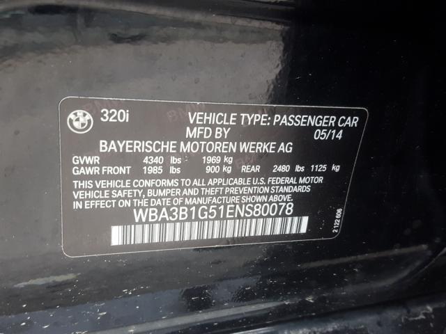 2014 BMW 320 I WBA3B1G51ENS80078