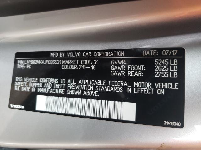 2018 VOLVO S90 T5 MOM LVY982MK4JP026531