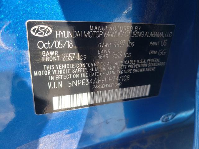 2019 HYUNDAI SONATA LIM 5NPE34AF9KH747108