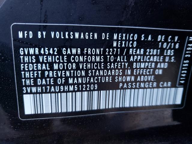 2017 VOLKSWAGEN GOLF ALLTR 3VWH17AU9HM512209
