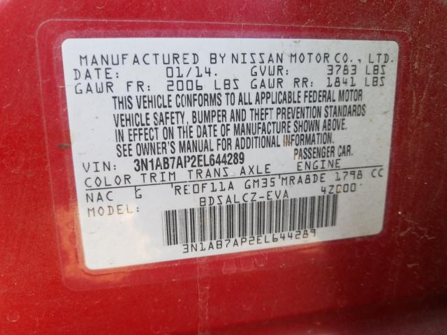 2014 NISSAN SENTRA 3N1AB7AP2EL644289