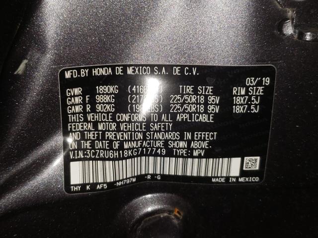 2019 HONDA HR-V SPORT 3CZRU6H18KG717749