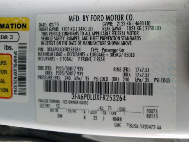 2015 FORD FUSION SE - 3FA6P0LUXFR253264