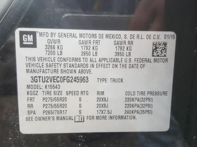 2015 GMC SIERRA K15 3GTU2VEC0FG245963