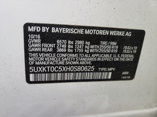 2017 BMW X5 XDR40E 5UXKT0C5XH0S80625