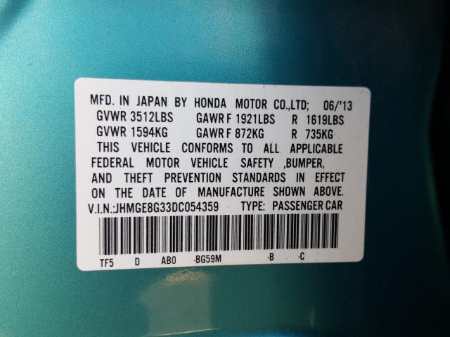 2013 HONDA FIT JHMGE8G33DC054359