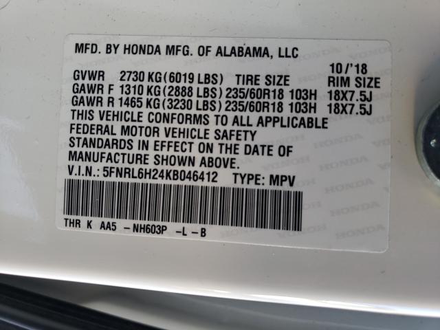 2019 HONDA ODYSSEY LX 5FNRL6H24KB046412