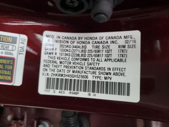 2016 HONDA CR-V SE 2HKRM3H45GH525606
