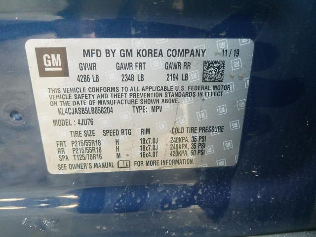 KL4CJASB5LB058204 Buick Encore Preferred