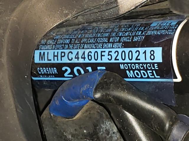 2015 HONDA CBR500 R MLHPC4460F5200218