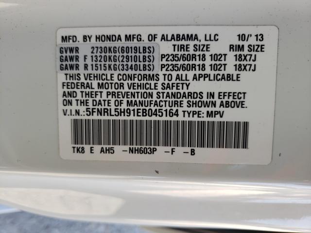 2014 HONDA ODYSSEY TO 5FNRL5H91EB045164