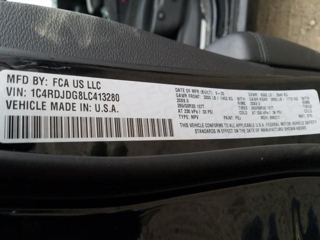 2020 DODGE DURANGO GT 1C4RDJDG8LC413280