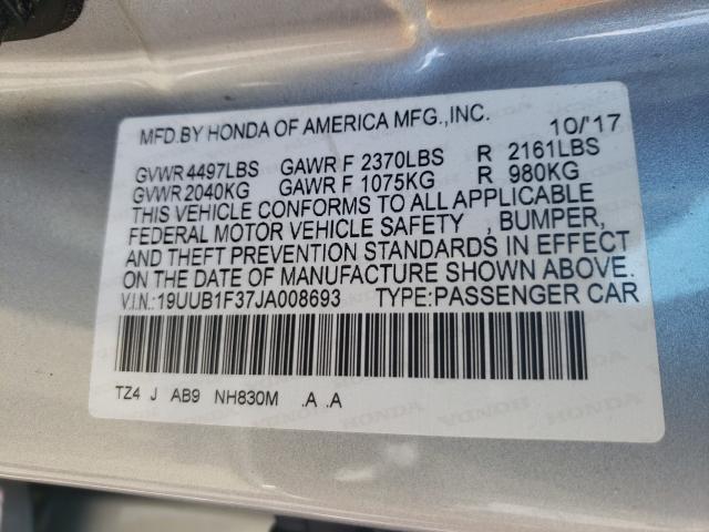 2018 ACURA TLX 19UUB1F37JA008693