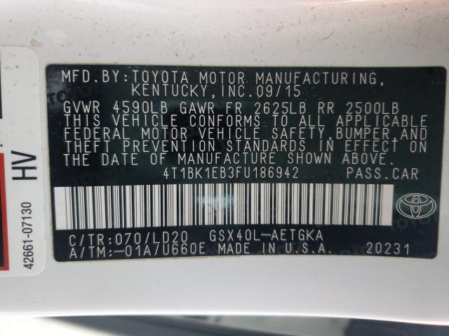 2015 TOYOTA AVALON XLE 4T1BK1EB3FU186942