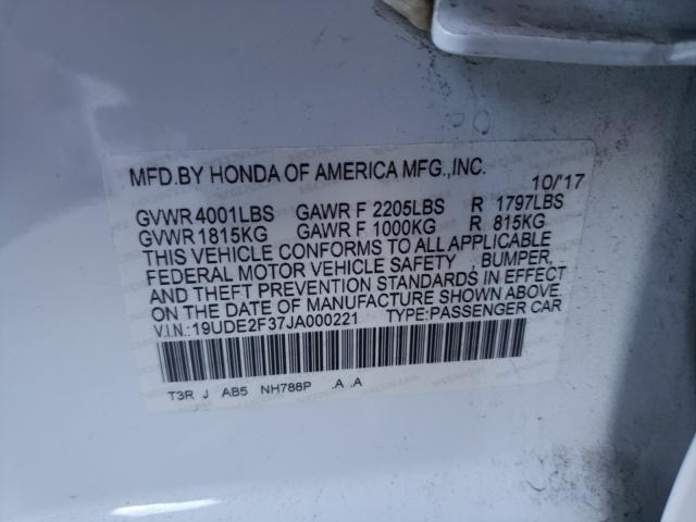 2018 ACURA ILX BASE W 19UDE2F37JA000221