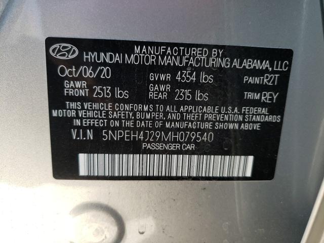 2021 HYUNDAI SONATA LIM 5NPEH4J29MH079540