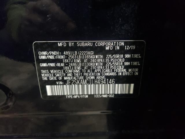 2020 SUBARU FORESTER S JF2SKAMC1LH494146