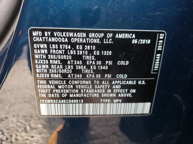 2019 VOLKSWAGEN ATLAS SE 1V2WR2CA6KC568513