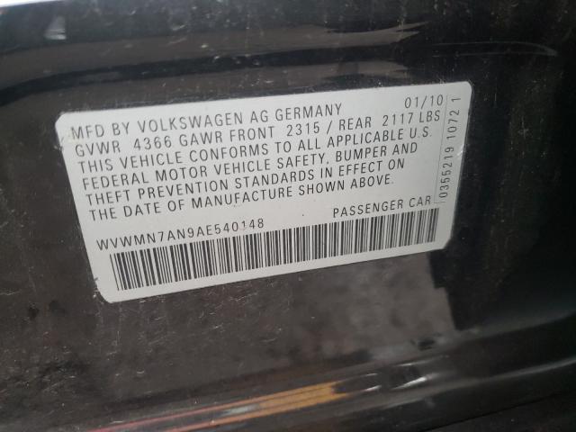 2010 VOLKSWAGEN CC SPORT WVWMN7AN9AE540148