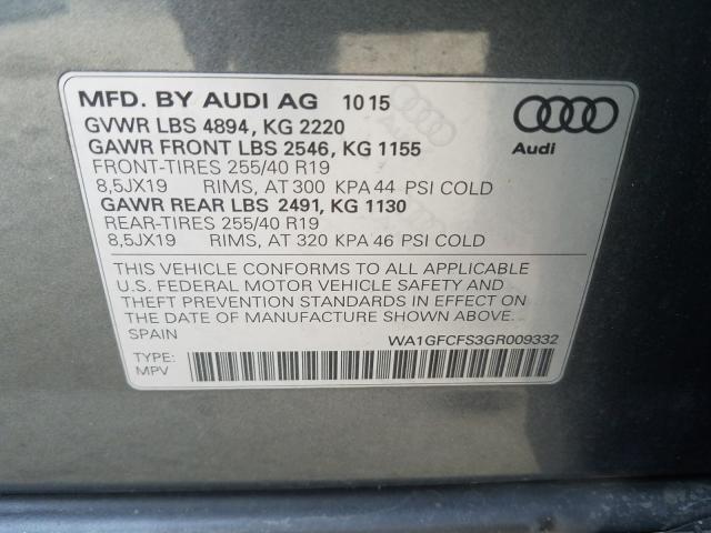 2016 AUDI Q3 PRESTIG WA1GFCFS3GR009332