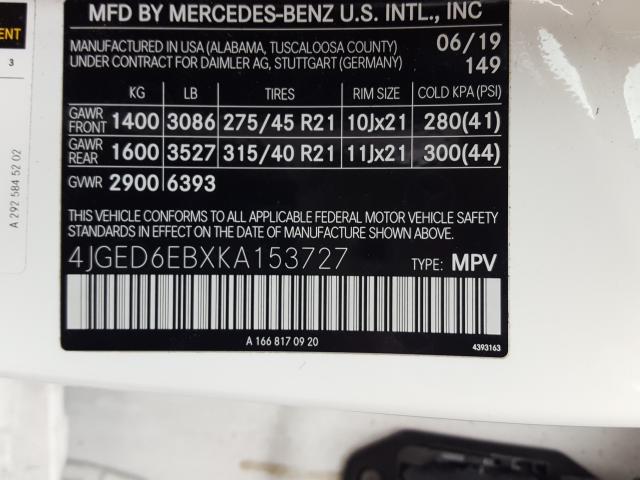 2019 MERCEDES-BENZ GLE COUPE 4JGED6EBXKA153727