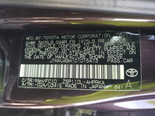 2012 TOYOTA SCION XD JTKKU4B41C1015473