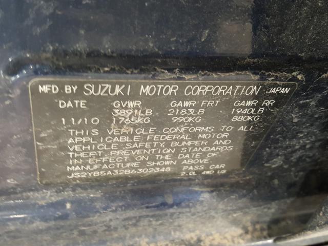 2011 SUZUKI SX4 JS2YB5A32B6302348