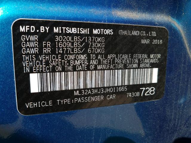 2018 MITSUBISHI MIRAGE ES ML32A3HJ3JH011665