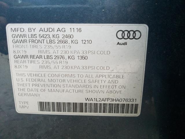 VIN WA1L2AFP3HA076331 2017 Audi Q5, Premium Plus no.10