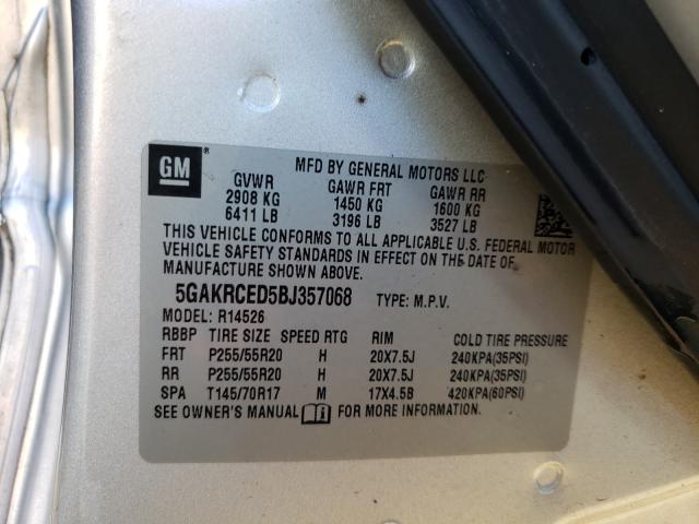 2011 BUICK ENCLAVE CX 5GAKRCED5BJ357068