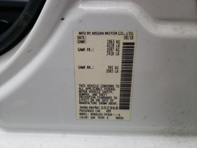 2019 NISSAN ALTIMA S 1N4BL4BV9KC102968