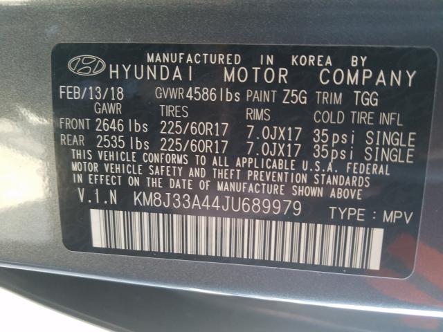 2018 HYUNDAI TUCSON SEL KM8J33A44JU689979