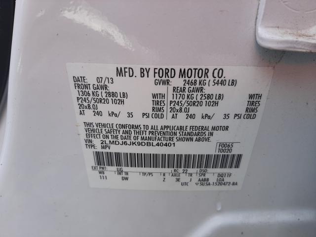 2013 LINCOLN MKX 2LMDJ6JK9DBL40401