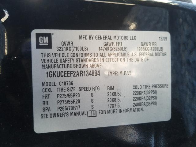 2010 GMC YUKON DENA 1GKUCEEF2AR134884
