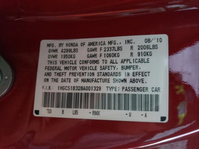 2011 HONDA ACCORD LX- 1HGCS1B32BA001329