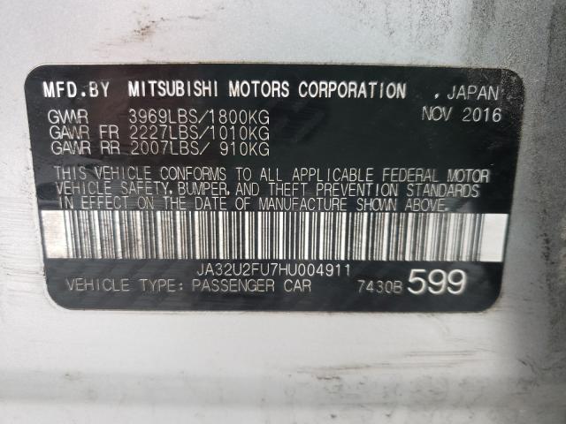 2017 MITSUBISHI LANCER ES JA32U2FU7HU004911