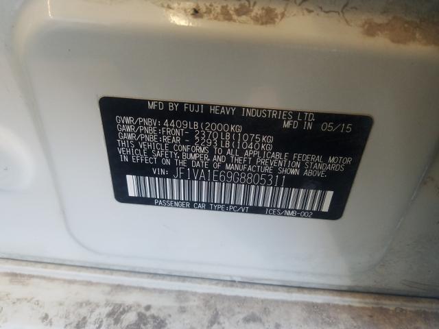 2016 SUBARU WRX PREMIU JF1VA1E69G8805311