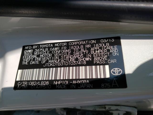 2013 TOYOTA PRIUS C JTDKDTB31D1037418