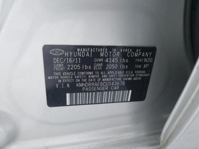 2012 HYUNDAI ELANTRA TO KMHDB8AE6CU143676