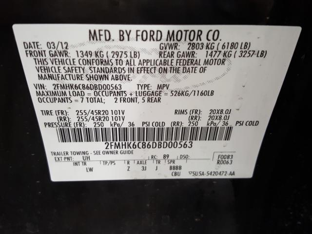 2013 FORD FLEX SEL 2FMHK6C86DBD00563