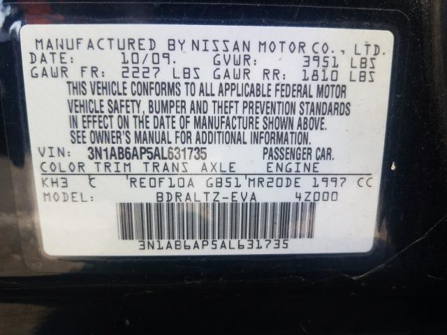 2010 NISSAN SENTRA 3N1AB6AP5AL631735
