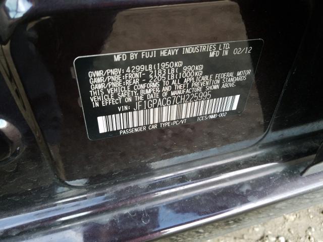 2012 SUBARU IMPREZA PR JF1GPAC67CH225995